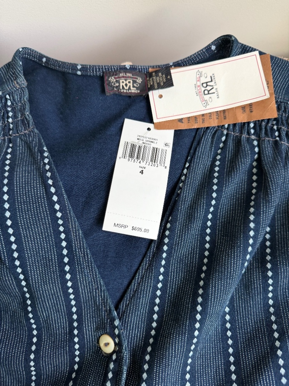 RRL By Ralph Lauren Womens Duncan Jumpsuit Dark Indigo - Size 4 (L)